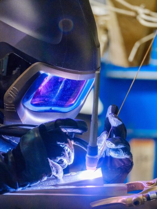 Picture of TIG welding in process.
