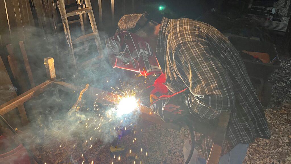 Picture of me using MIG welding gas.